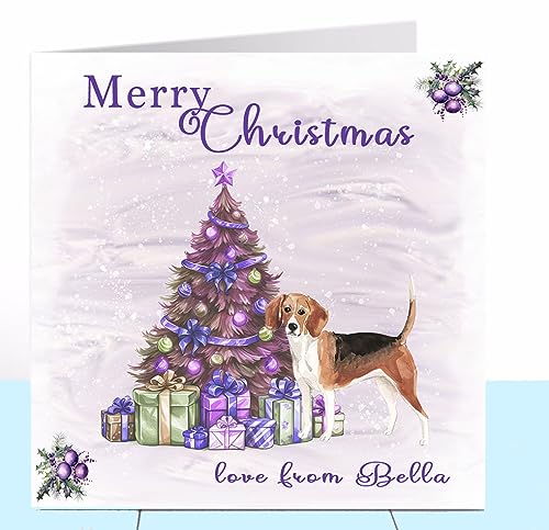 Beagle Christmas Card, Black Tan Coloured Dog, Beagle Xmas, Dog Daddy, Dog Mummy, Husband, Wife, Daughter, Son, Boyfriend, Girlfriend, Grandad, Grandma