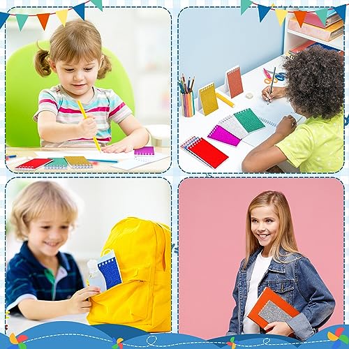 Image of Seajan 48 Pcs Glitter Mini Spiral Notepads for Kids Party Favors Small Prism Notebooks 3.9 x 2.4 Inch Colorful Flash Memo Pads for Girls and Boys Birthday Gift Classroom Rewards 20 Pages Each