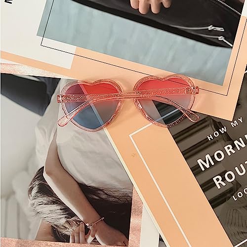 Ridering Heart Sunglasses For Toddler Girls,Shiny Cute Fashion Uv400 Protection Love Heart Shaped Sunglasses thumb #3