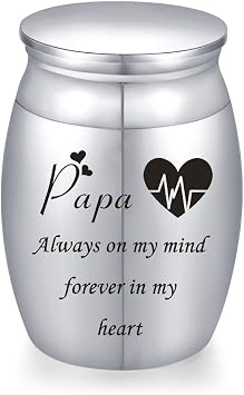 Decorative Memorial Keepsake Urns for Cremains Stainless Steel Mini 1.57 Inch High Small Funeral Urns Cremation Ashes Holder for Family Members