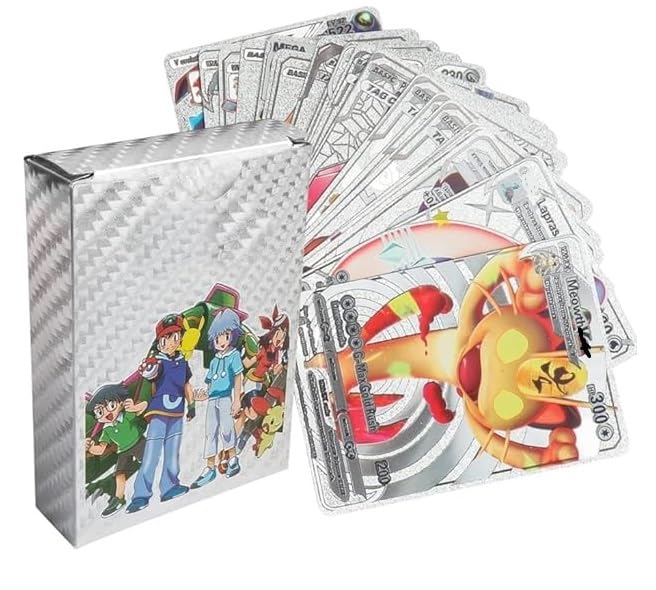 Bestie toys Playing Cards 55 PCS Silver Foil Card Assorted Cards Deck Box - V Series Cards GX Rare Silver Cards and Common-Rare Mystery Card (55pcs Silver) (B0CSW7MPKQ) Amazon Price History, Amazon Price Tracker