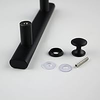 Vista 3 de Manija de puerta de ducha de acero inoxidable negro mate, tirador de cristal de ducha, botón de perilla de puerta, barra de toalla de cromo pulido