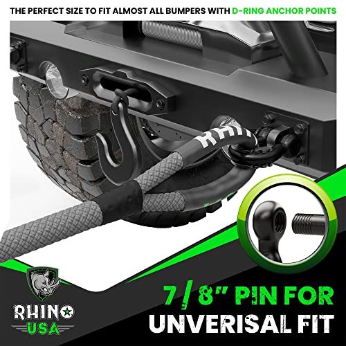 Rhino Usa D Ring Shackle 41,850Lb Break Strength – 3/4” Shackle With 7/8 Pin For Use With Tow Strap, Winch, Off-Road Jeep Truck Vehicle Recovery, Best Offroad Towing Accessories (2 Pack - Matte) #TOP3