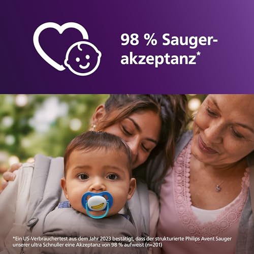 Philips Avent ultra air Schnuller – kiefergerecht geformtes Design, für Babys, 6–18 Monate, weicher, symmetrischer Silikonsauger, BPA-frei… – Ansicht 4