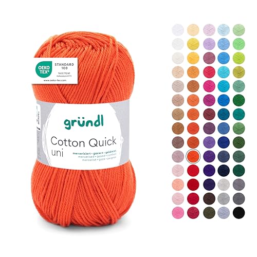 Gründl Laine Cotton Quick uni - laine fine pour crocheter - fil à tricoter – fil à crocheter...