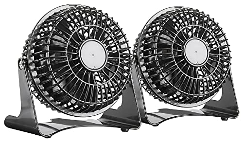 Sichler Haushaltsgeräte Tischventilator klein: 2er-Set kompakte...