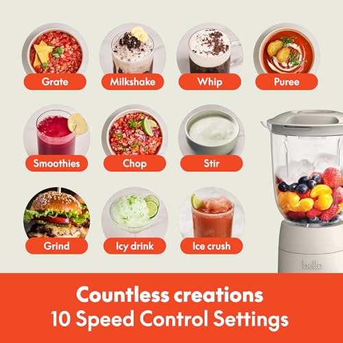 image for bella 10 Speed Countertop Blender, Juicer & Smoothie Maker, Fits-anywh