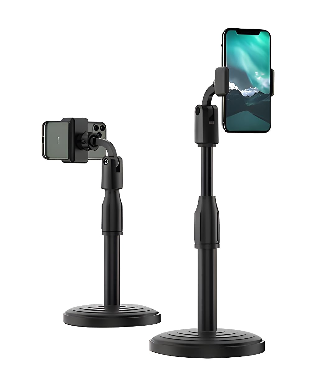Phone Tabletop Stand Height Angle Adjustable Stand, Phone Holder for Desk Compatible with OnePlus Redmi Samsung Mi Oppo Vivo iPhone12 Mini 11 Pro Xs Xr X 8 7 Plus, All Smartphones (Black) (B0DBV32NY7) Amazon Price History, Amazon Price Tracker