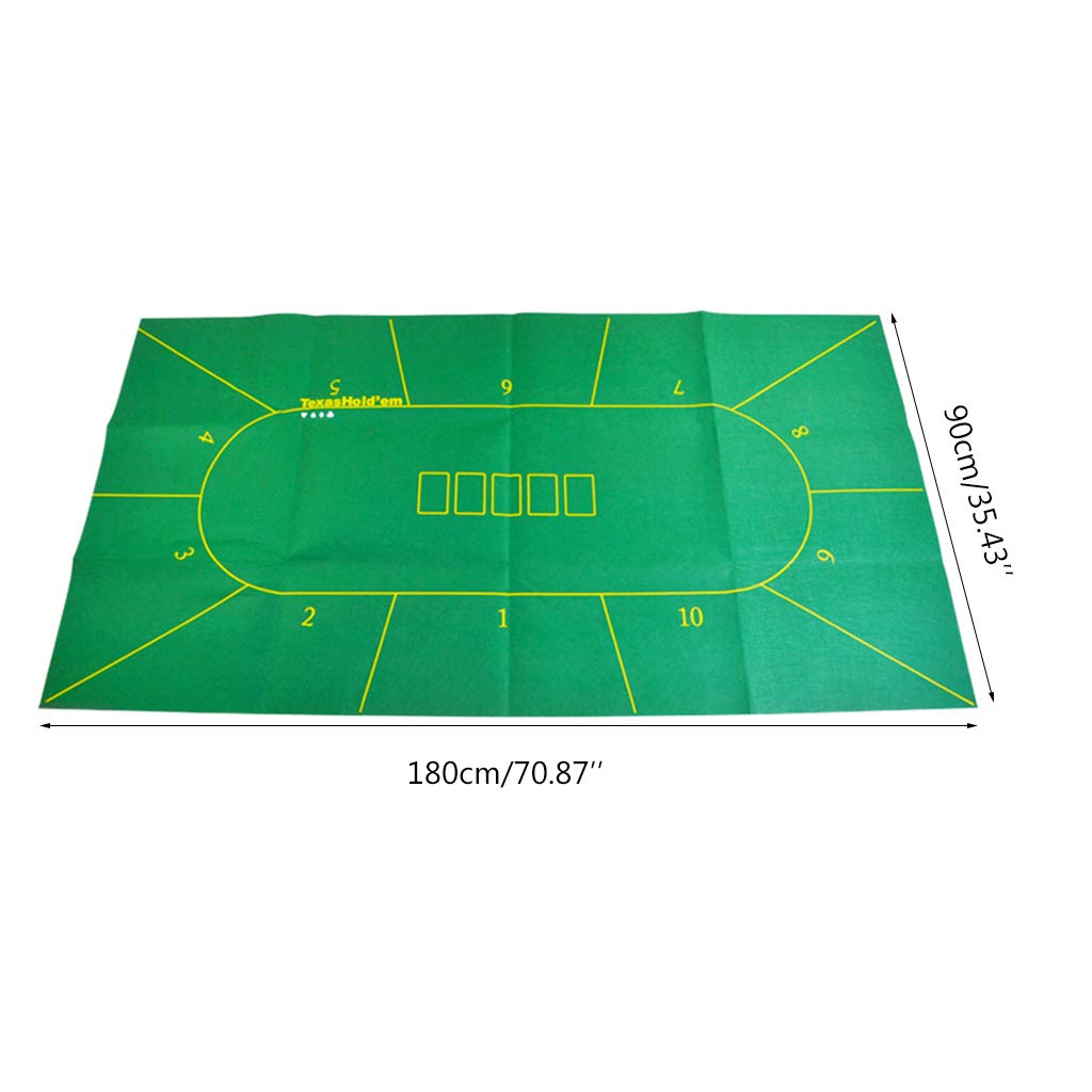 1 Pieza 180 * 90 cm paño de Mesa de póquer Texas Hold'em diseños de póquer Mantel Fieltro 10 Jugadores Alfombra de póquer/Tapis Poker