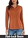 MAGCOMSEN Hiking Shirts Women 1/4 Zip Long Sleeve Shirts Dry Fit Tops Women Athletic Running Sun Shirts Dark Orange M