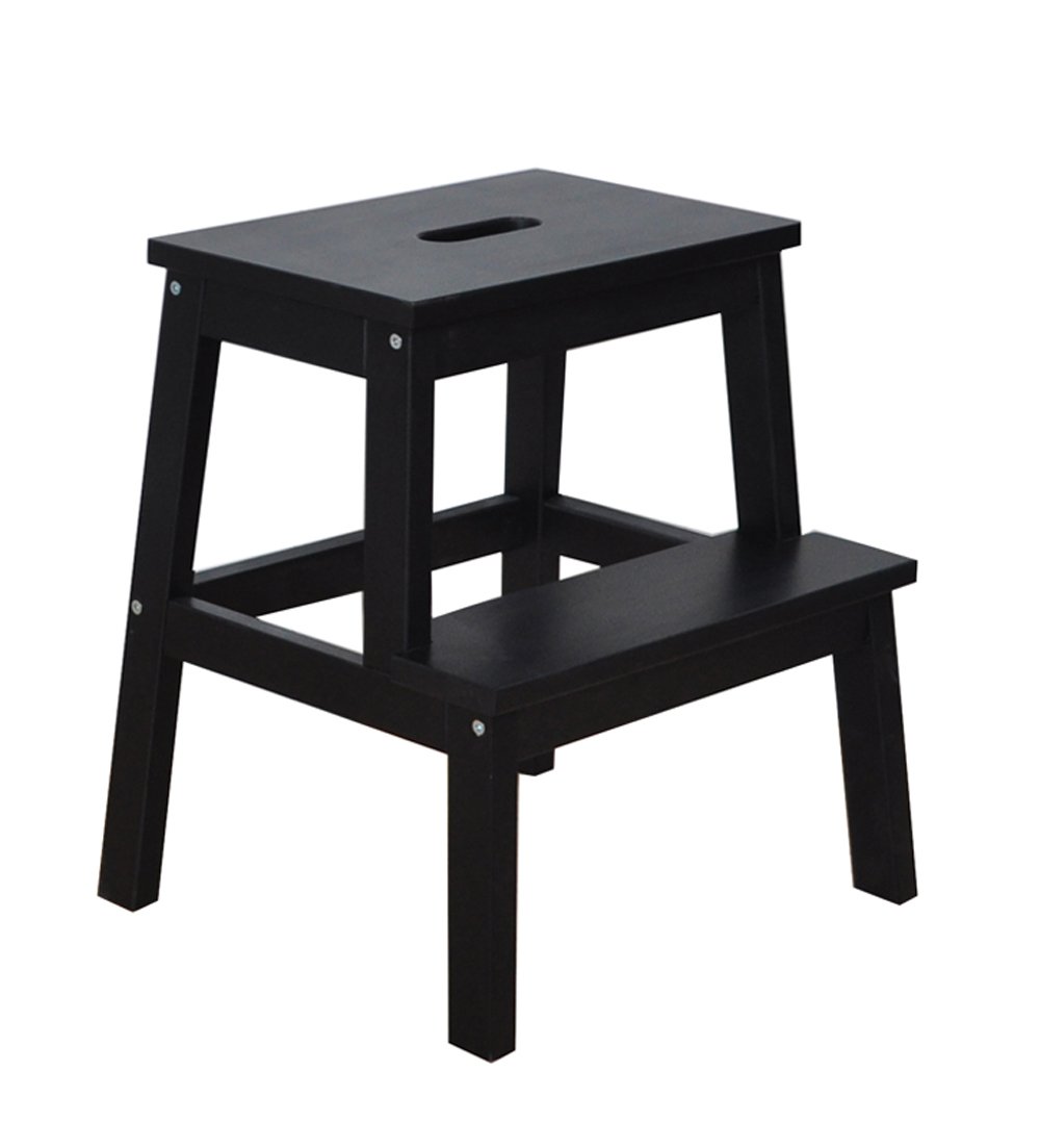 Escalera de tijera doble uso de madera DASHADAO taburete para cambiar zapatos