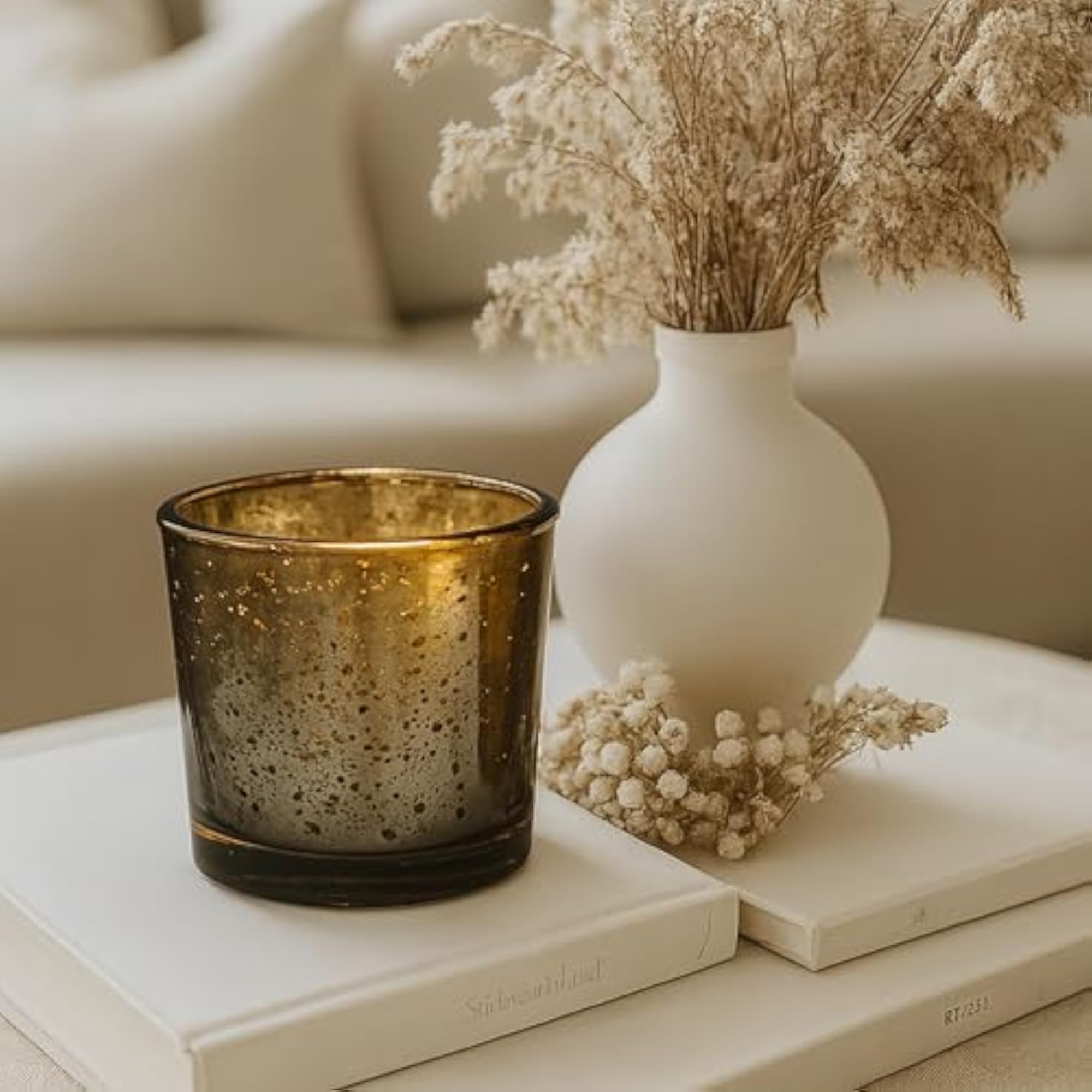 Multicolor Mercury Votive Glass Candle, Aromatherapy Gift