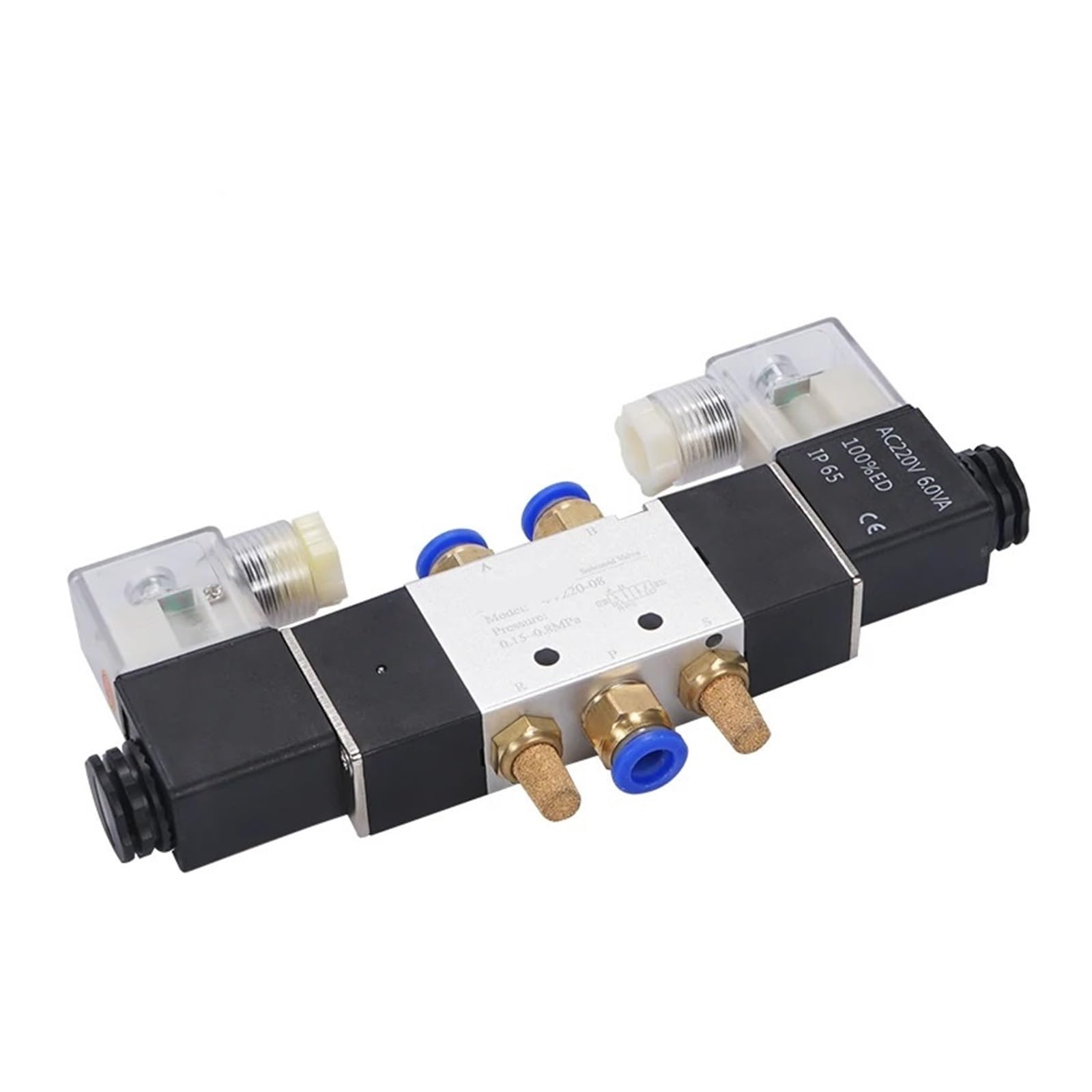 Électrovanne pneumatique 4V220-08 compacte en alliage d'aluminium 1/4