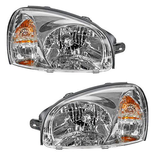 Image of TRQ Headlight Assembly Set HY2502134 HY2503134 | For 2003-2006 Hyundai Santa Fe