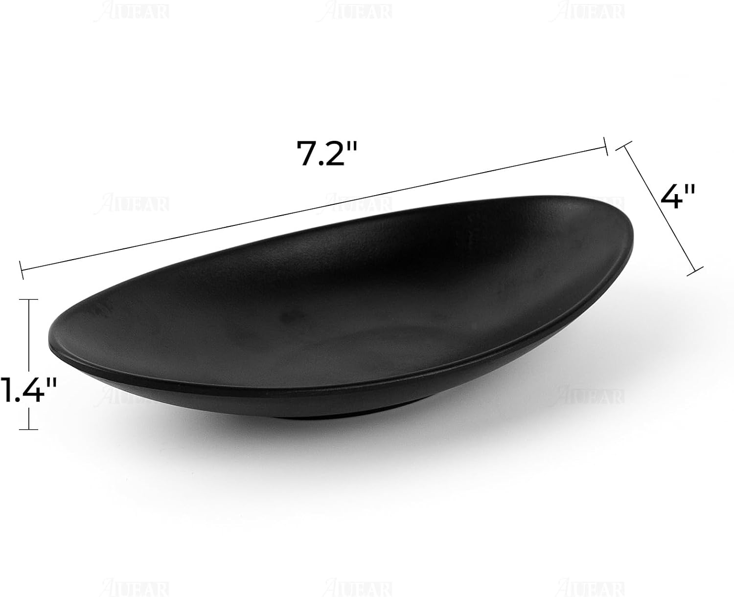 AUEAR, A5 Melamine Trinket Dish Decorative Jewelry Tray Ring Holder Organizer for Keys Food Safe Dishware Black (Ship)