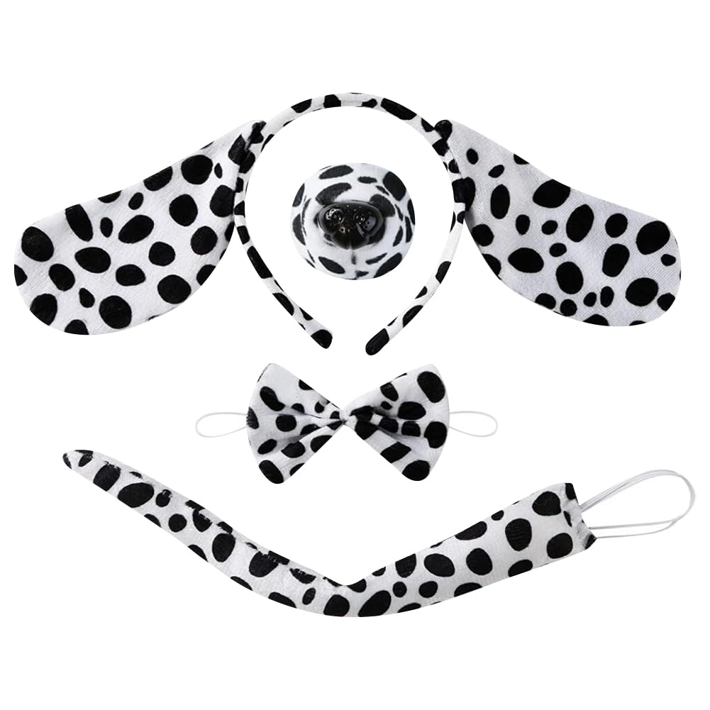 Halloween Dalmatiner-Kuh Stirnband Set – Mit Ohren, Fliege & Schwanz Für Damen