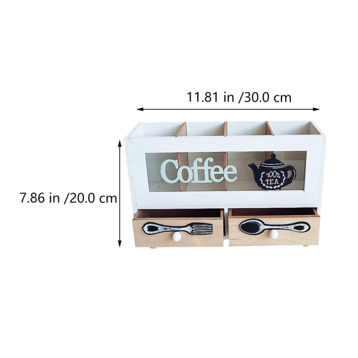 SOLUSTRE Scatola per Conservare Caffè in Legno Stile Nordico Retrò a Doppio Strato, Portatile e Resistente per Caffetteria e Negozio, Design Semplice e Raffinato