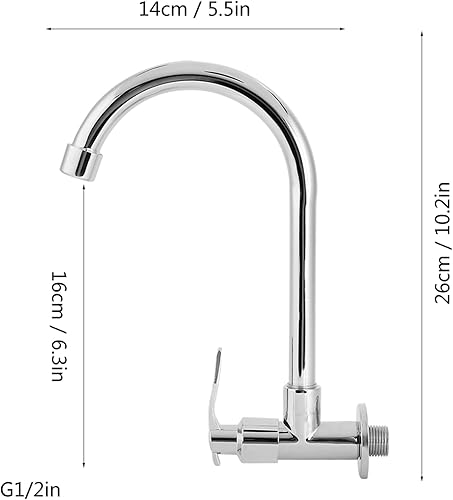 Miniatura 7 de ANGGREK Llave para Cocina Grifo de Cocina Doméstico Solo Grifo de Montaje en Pared Fría G1/2 in