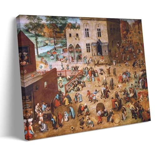 Poster Pieter Bruegel Jeux d'enfants sur toile murale suspendue pour chambre 60x90 cm