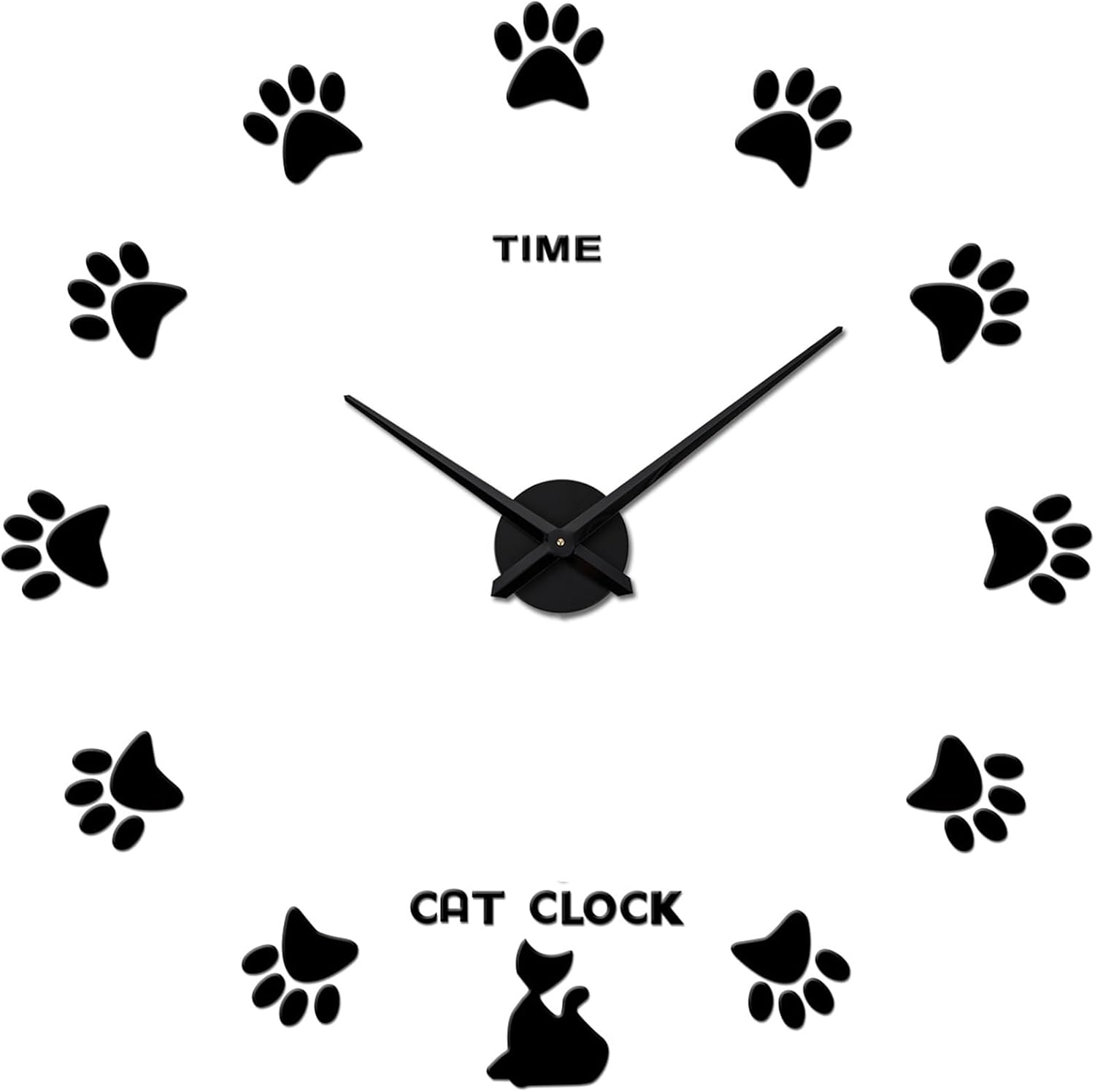 emlovosy DIY 3D Cat Wall Clock Kitty Claw Pattern