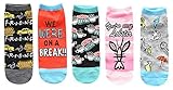 Hyp Friends TV Show Patterns and Quotes Juniors/Womens 5 Pack Ankle Socks