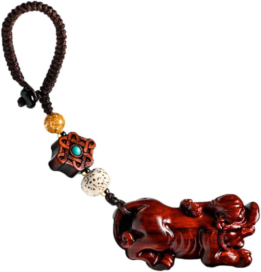 TOYANDONA Padauk Keychain Hanging Ornament Adorable Animal Shape Bag Pendant Charm Creative Car Decor Accessory for Keys Phones and Purses Unique Gift for Friends and Daily