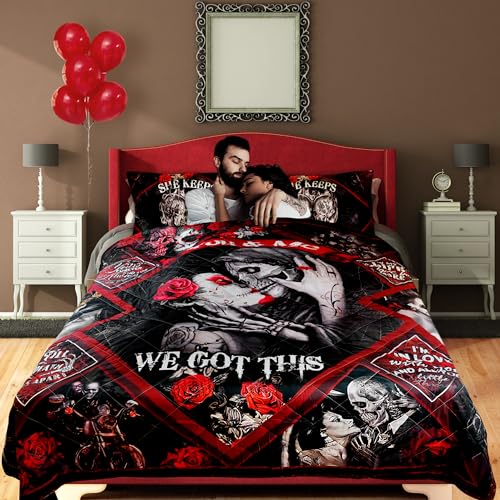 Geembi THB2420QSN-K Gothic Skull Bedding Decorations thumb #5