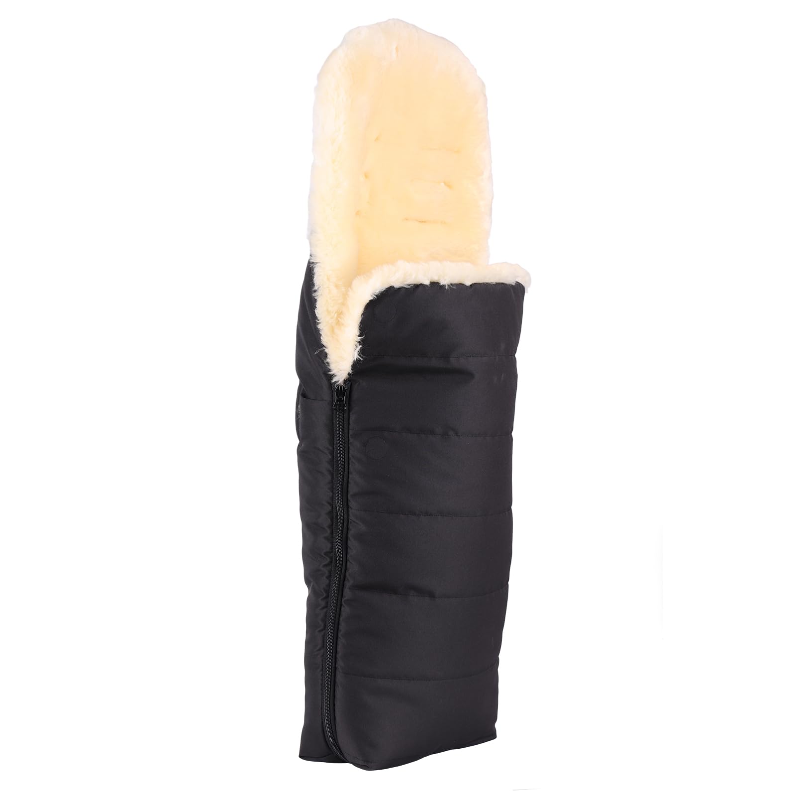Saco de piel de cordero para cochecito de bebé, saco para cochecito de bebé, saco para cochecito de bebé, resistente al viento y al agua, termorregulador, cremallera completa, 95 x 40 cm,