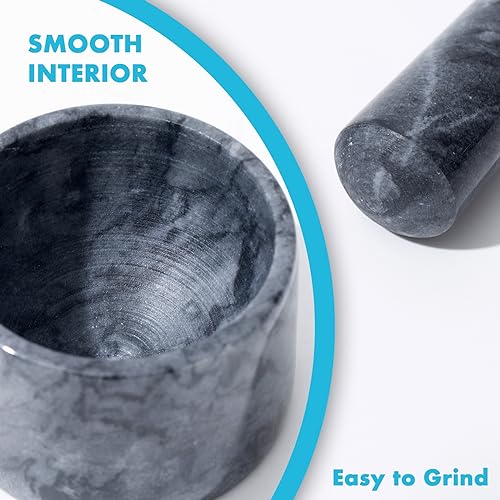 Fasolahome Pill Crusher, Mini Marble and Pestle Set, Pill Crusher Grinder Fine Powder, Arthritic Hands Pill Grinder