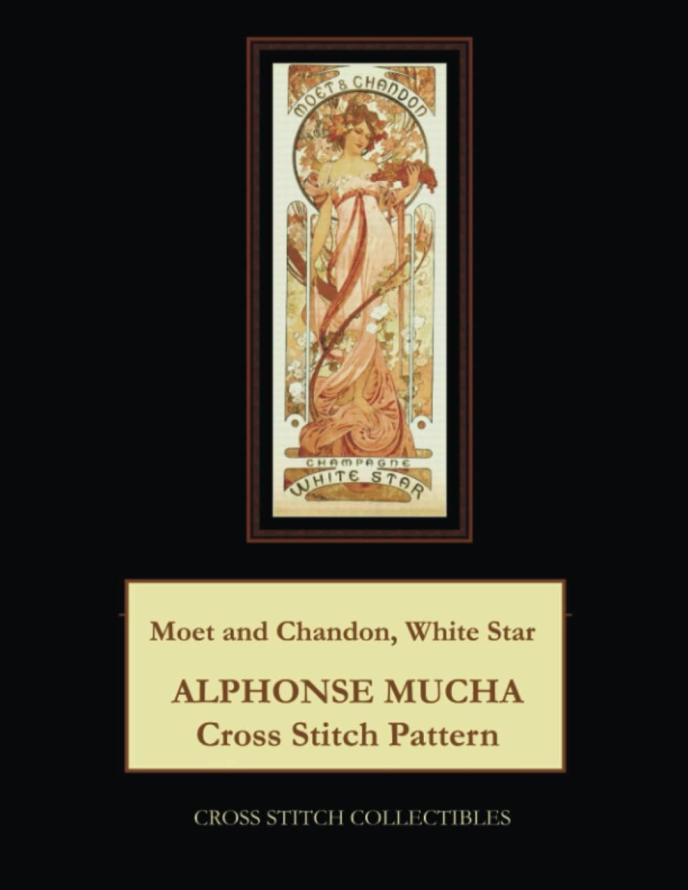Moet and Chandon, White Star: Alphonse Mucha Cross Stitch Pattern