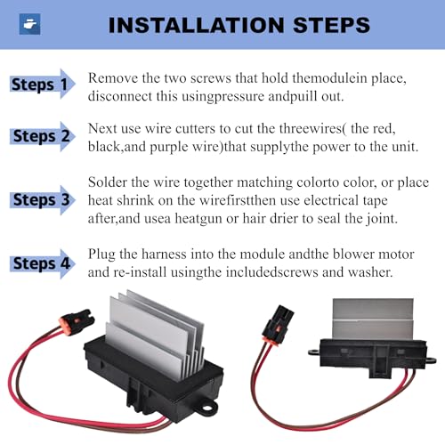 Image of Blower Motor Resistor Heater Fan Control Module Fit for Hummer H2 2003-2007 Blower Module Resistor Replace#19331830 89023355 93803637 88986529 15-80388 15-80655 15-80911 3GSH-19E624-CA 4GSH-19E624-AA
