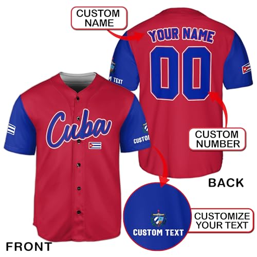 Custom Cuba Jersey Baseball, Personalized Cuba Jerseys for Men, Cuba Baseball Jersey, Cuba Shirt2