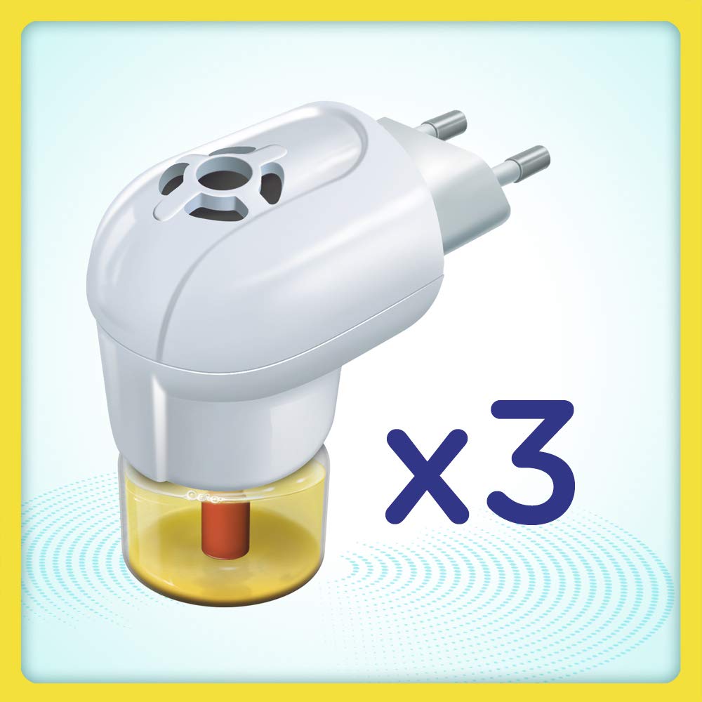 Bloom Insecticida Eléctrico Líquido (3 aparatos + 3 recambios), antimosquitos 6 en 1, insecticida contra y mosquitos común y tigre, hasta 135 noches de protección completa