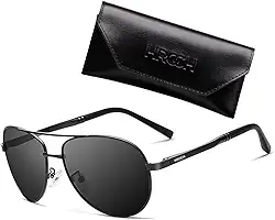 Óculos De Sol Hroch Polarizado Uv400 Armação em Metal modelo Roma Aviador