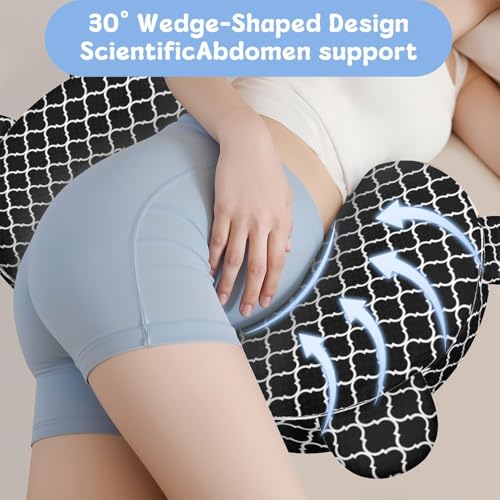Image of Pregnancy Pillow for Sleeping,Maternity Pillow with Cooling,Maternity Support for Back and Hip Relief,Soft and Comfortable Wedge Pregnancy Pillows Side Sleeping Support for Belly with Removable Cover