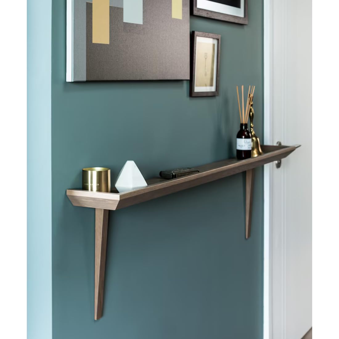 Aesthetic Wooden Wall Shelf | Wall Mount Console Table/Shelf | Mango Wood| Organiser | Decor | Handcrafted | Sustainable | Gifting | (Teak, 60Cm Length)-image-48