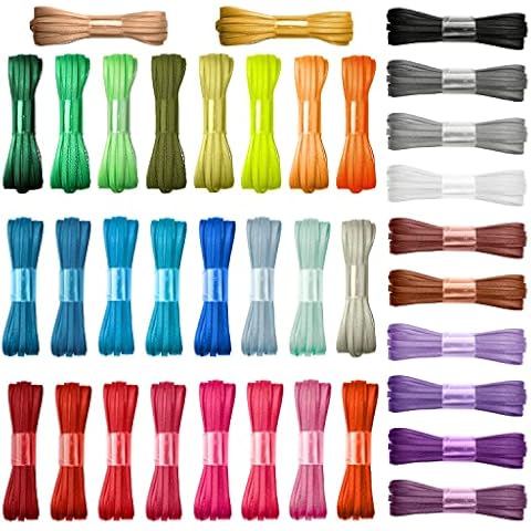 Solid Color Satin Ribbon 1/8 Inch Fabric Ribbons for Crafts Thin Ribbon for Christmas Gift Wrapping 36 Colors 198 Yards Rainbow Ribbon for Hair Bows Flowers Bouquets Wedding Baby Shower Decorations Cover