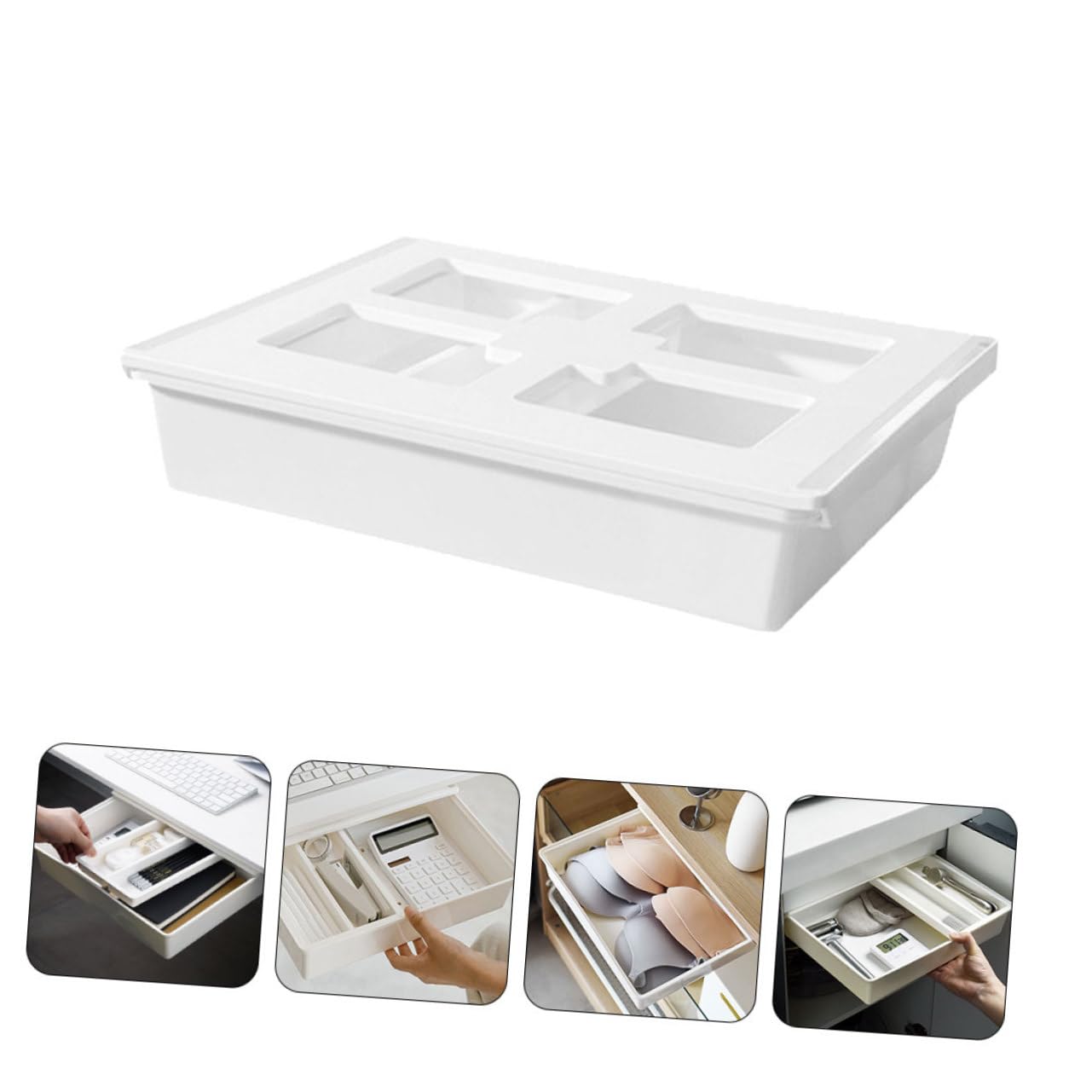 DOITOOL Organizzatore per Plastica Resistente Separatore per Tavolo da Cucina o Ufficio Comodo e Salvaspazio Attacco Sotto la Mensola per Oggetti Vari