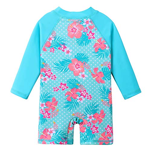 Image of XFGIRLS Baby Girls Swimsuit One Piece Long Sleeve Rash Guard Shirts Quick-Dry Bathing Suit 1M-6M
