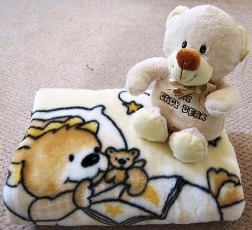 Home Sense Caring Soft Baby Blanket with Happy Bear