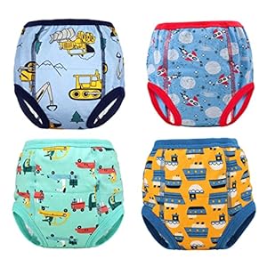 MooMoo Baby Training Underwear 4 Packs Absorbent Toddler Potty Training Pants for Boys and Girls-Cotton Animal Print 2T…