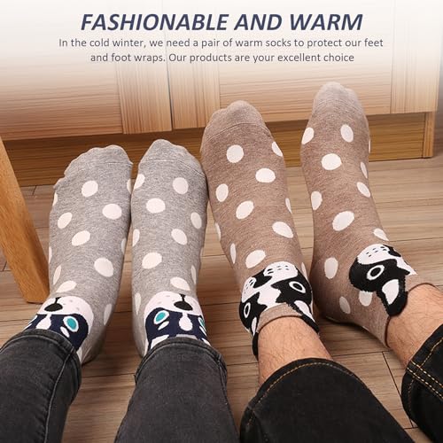 NyxSeat 5 Paar Gepunktete Baumwoll-Hundesocken, Neuheitssocken, lustige Socken, Geschenke für französische Bulldoggen, Geschenke für Hundeliebhaberinnen