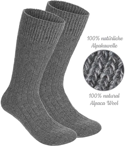 Alpaca Wool Socks - Fine Knit Unisex Socks for Women and Men - 4 Pairs All Year Thin Knit4