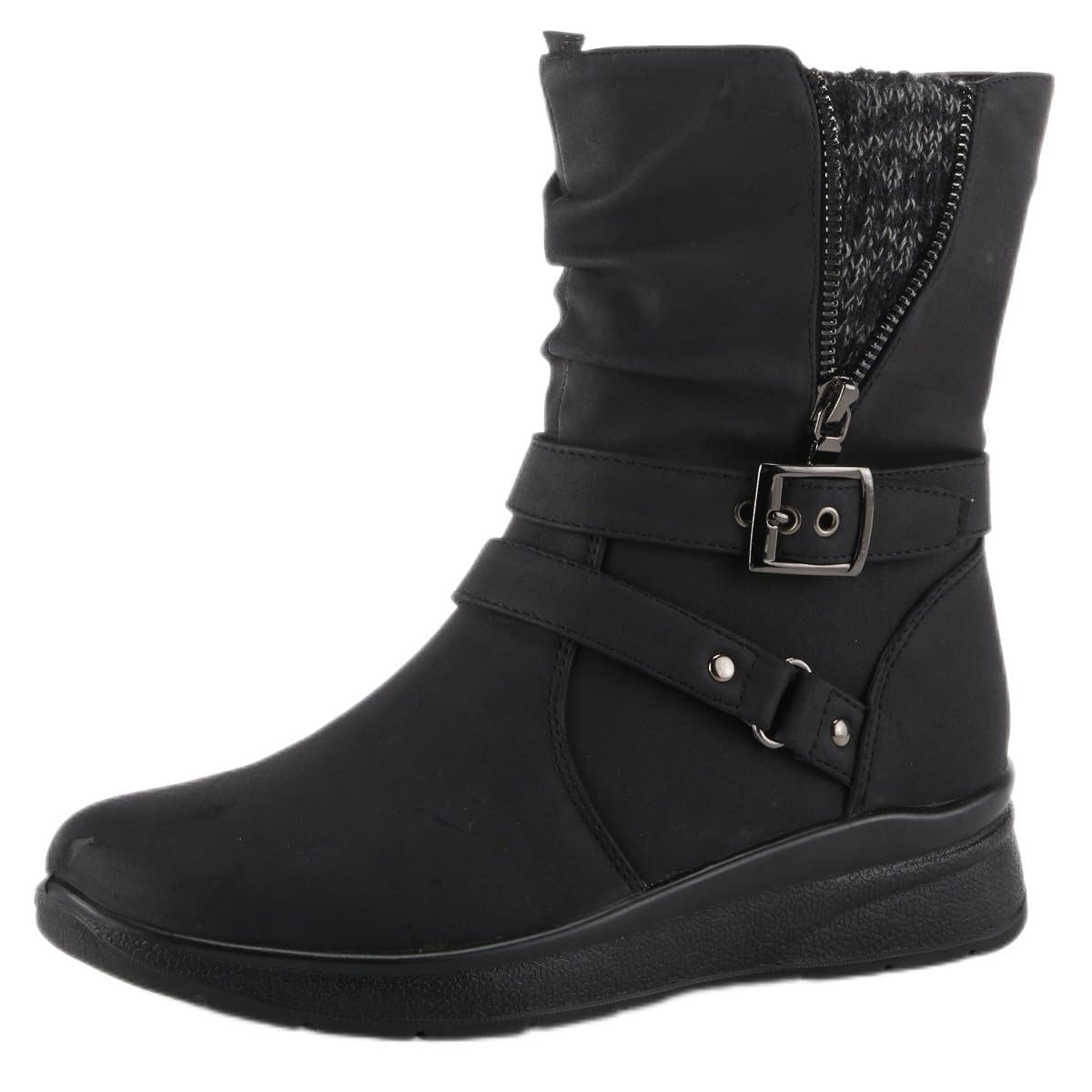 FlexusWomen's Campton Microsuede Bootie Black EU 37 / US 6.5-7