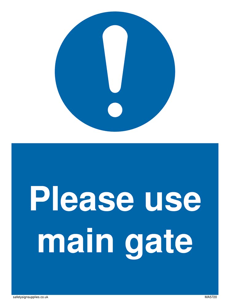 Pack of five - Please use main gate Sign - 150x200mm - A5P