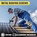 JEGONFRI 300pcs #10 x 1 Galvanized Hex Head Self-Drilling Metal Roofing Screws, EPDM Washer, No Paint, Wood Screws, Sheet Metal Roof Screw with Hex Driver Bit