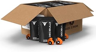 Decibullz - 25 Pairs Custom Moldable Earplugs Bulk Pack, 31dB Highest NRR, Comfortable Ear Protection for Safety, Work, Sh...