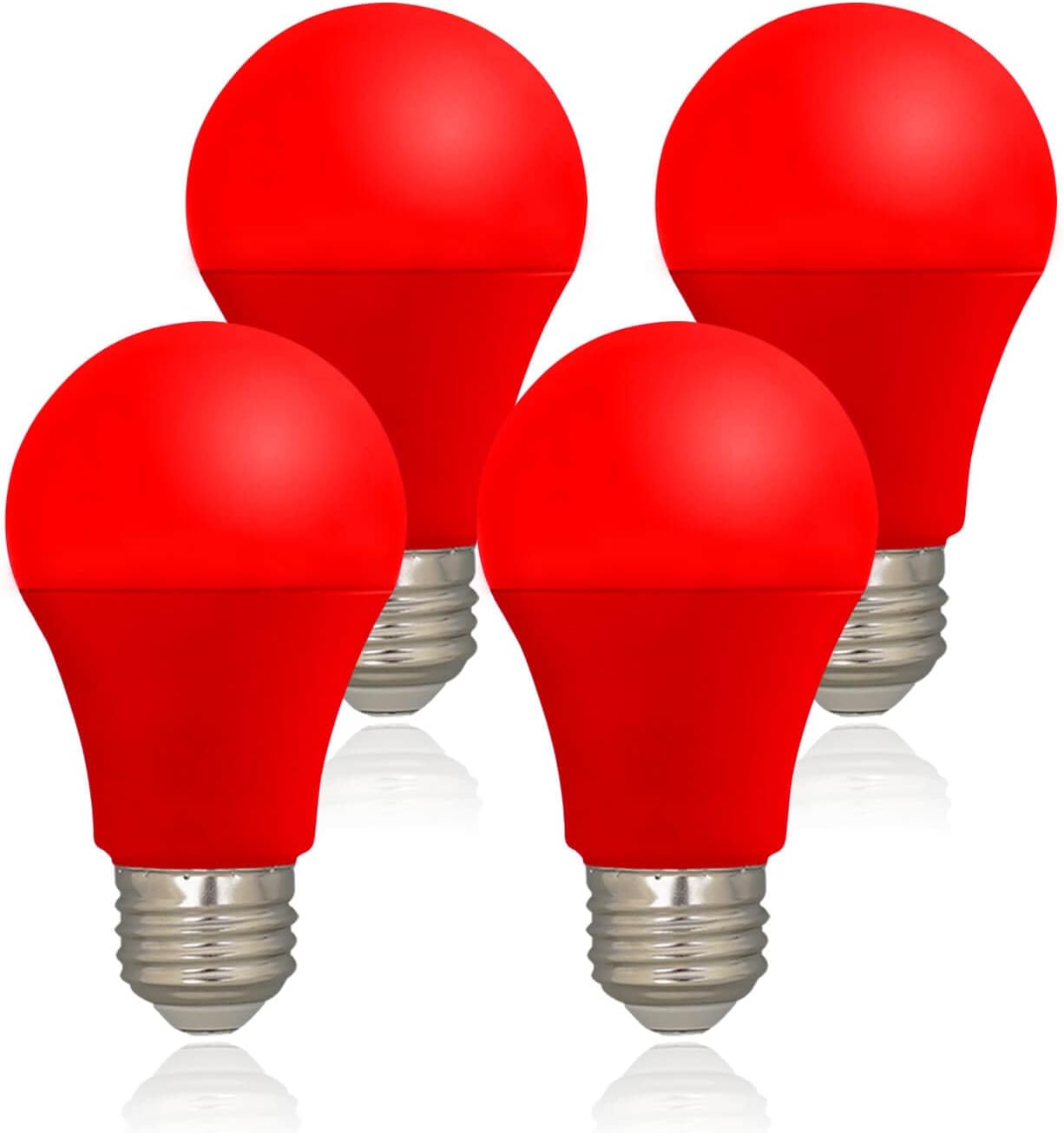U4GLORY LED Red Color Light Bulb A19 E26 Base Red Bulbs, 9W (60W