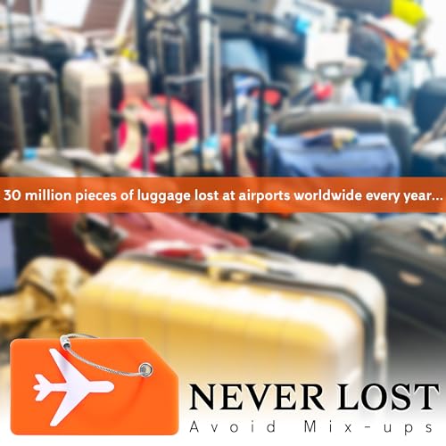 Image of Gostwo 10 Pack Silicone Luggage Tags for Suitcases, Plane Travel Essentials