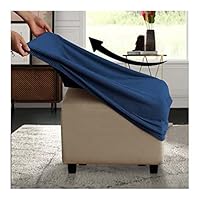 Copri Pouf Elasticizzato Quadrato - XL 90x90cm, Morbido, Lavabile, #10 - Foto 4